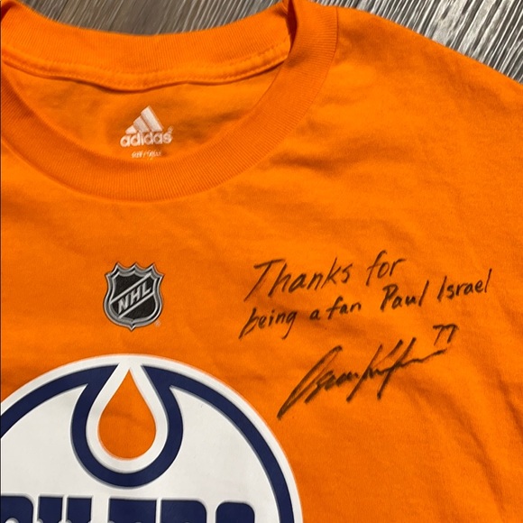 Edmonton Oilers autographed T-shirt size L NWT - Picture 2 of 4
